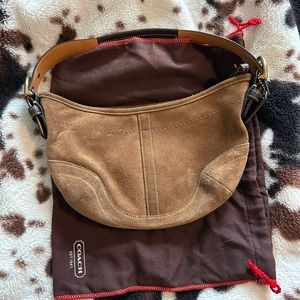 Y2K coach Chocolate suede hobo